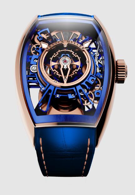 Franck Muller Curvex CX Grand Central Tourbillon Skeleton Replica Watch Cheap Price CX36 T CTR SQT 5N ACBLBR